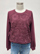 French terry flower patch pullover 8045