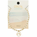 Coastal Charm Wave White Bead Anklet