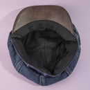 Denim Newsboy Cabbie Cap With Contrast Brim