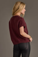 Maroon Short Sleeve Sweater