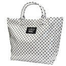 LM-BG-1003 TOTE BAG WHITE/BLACK DOT