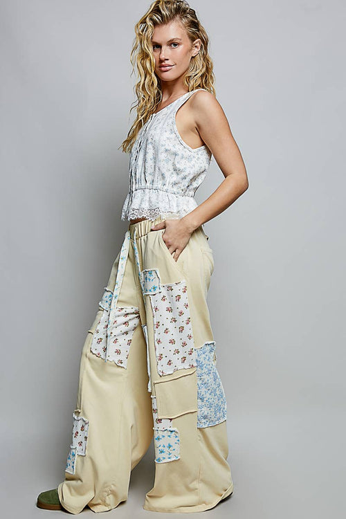 Patchwork Straight Leg Denim