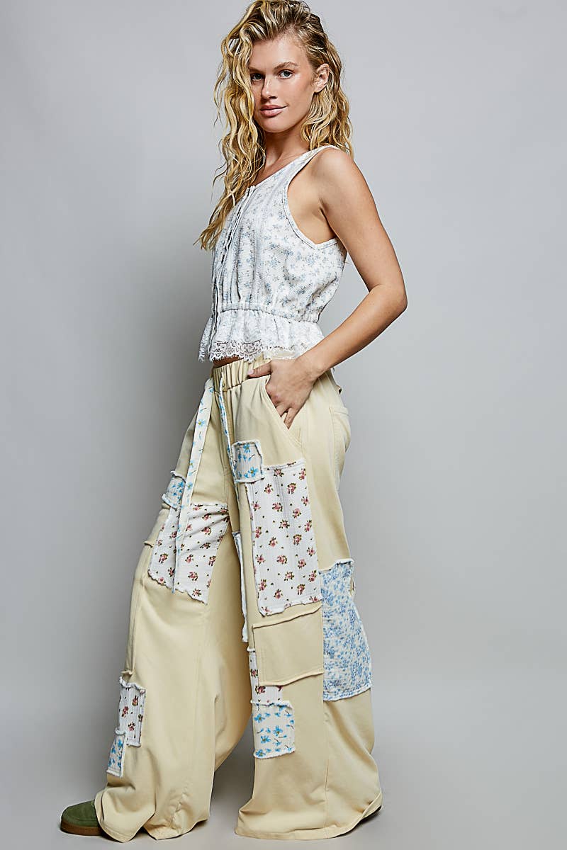Patchwork Straight Leg Denim