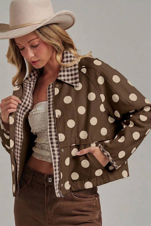 Polka Dot Canvas Jacket