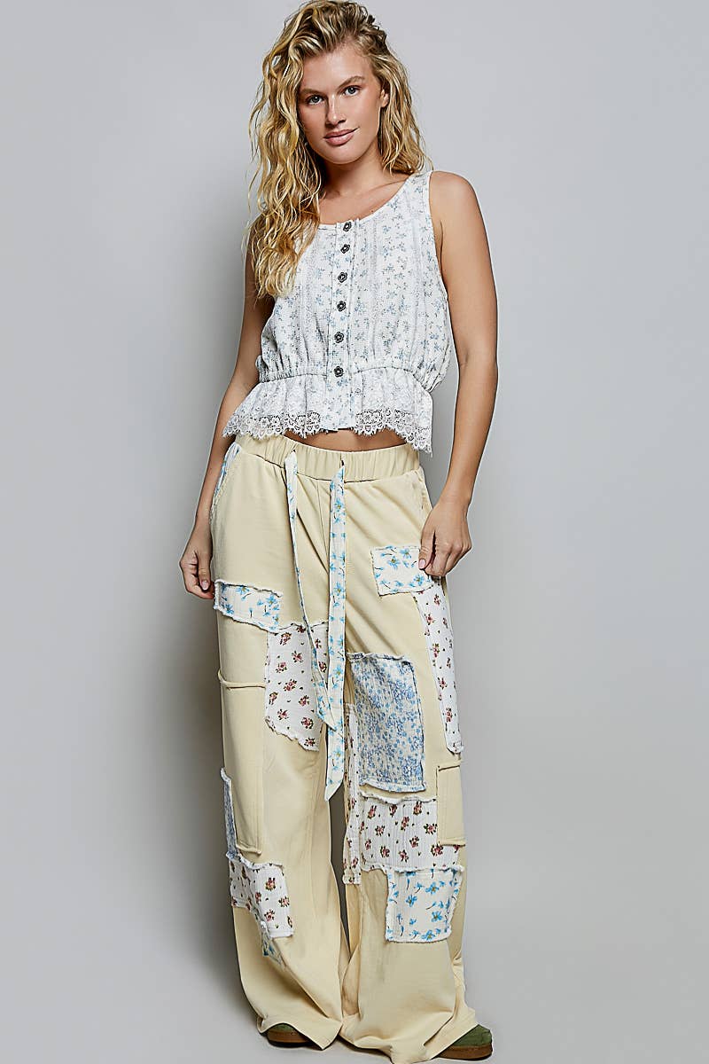 Patchwork Straight Leg Denim