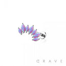 MULTI MARQUISE OPAL INTERNALLY THREADED 316L SURGICAL STEEL