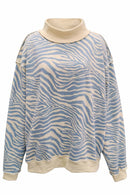 Zebra Mock Neck Sweatshirt