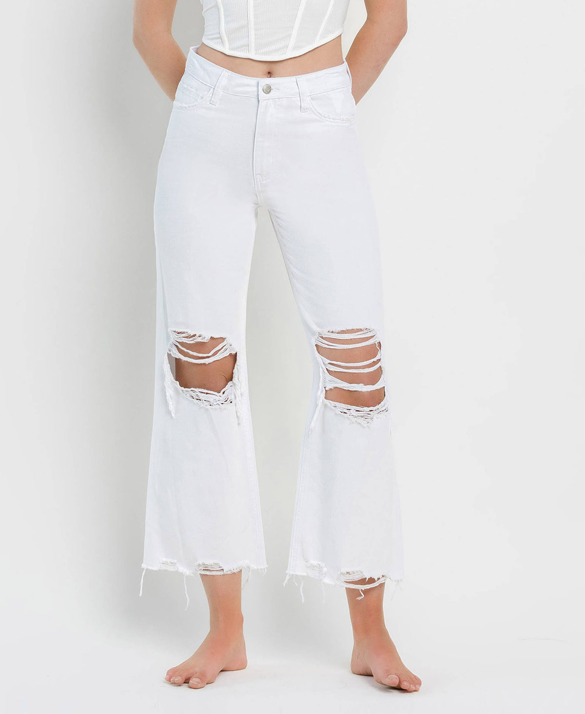 Vintage '90s Super High Rise Crop Flare Jeans