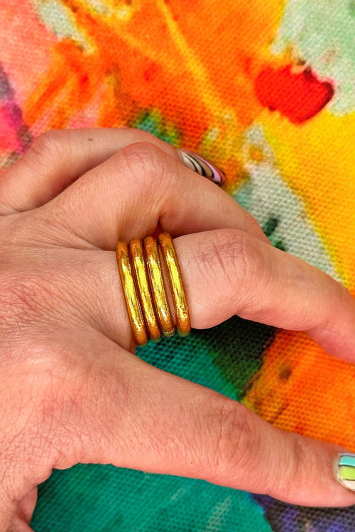 Single Thai Buddhist Temple Rings, Rush, Colorful Kumlai