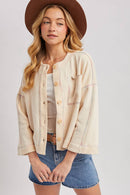 BUTTON DOWN BOXY KNIT CARDIGAN