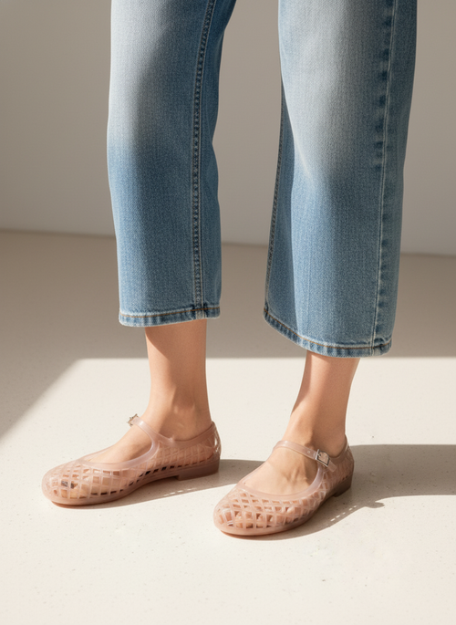 Nemo Jelly Mary Jane Flats – Brown