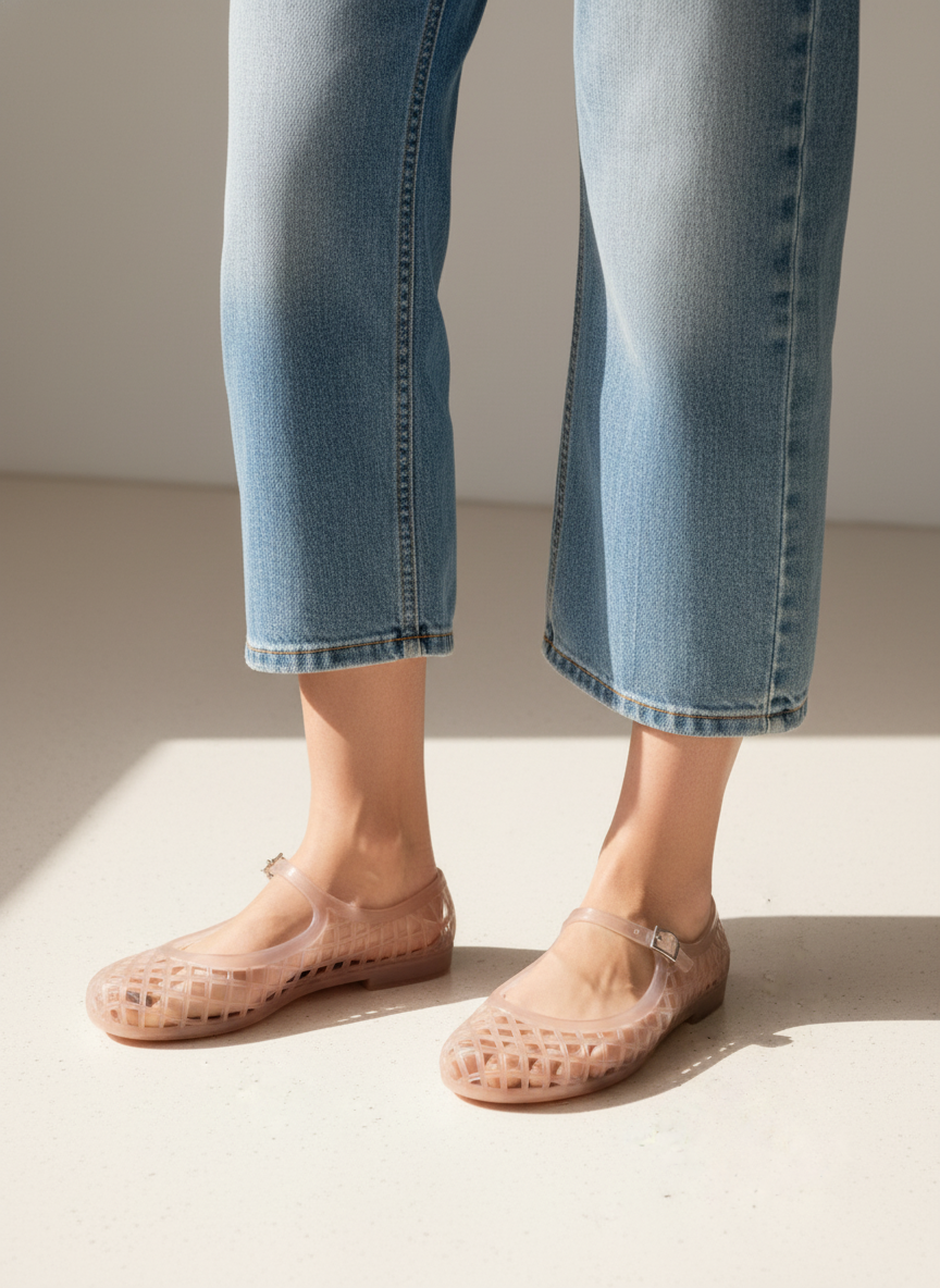 Nemo Jelly Mary Jane Flats – Brown