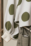 Oversized Polka Dot Knit Sweater