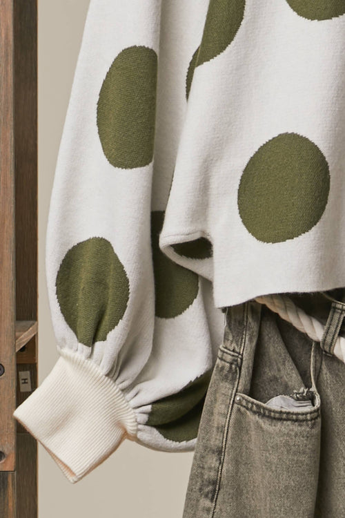 Oversized Polka Dot Knit Sweater