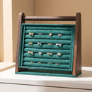Wood Frame Velvet Ring Display Stand