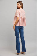 SHEER MESH UPPER PANEL WITH LACE APPLIQUE FAUX SUEDE TOP