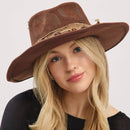 Shapeable Cowgirl Hat with Feather – Brown