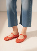 NEMO Jelly Mary Jane Flats Woven Lattice Mesh Shoes