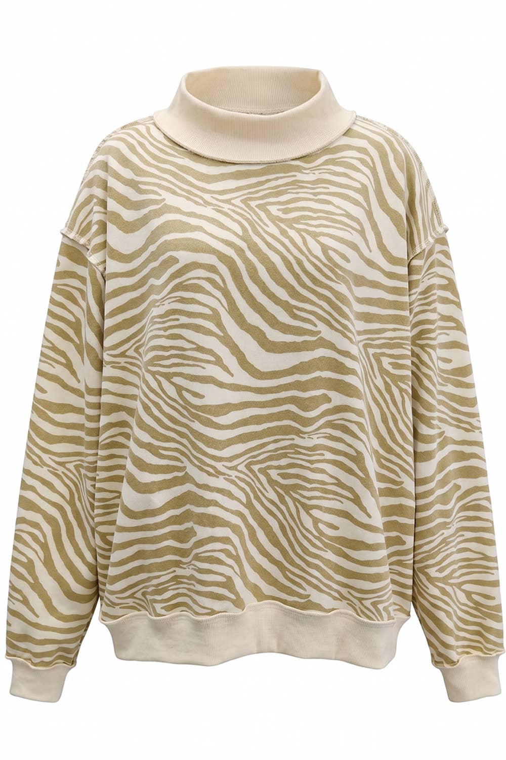Zebra Mock Neck Sweatshirt
