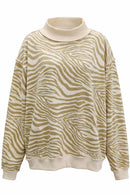 Zebra Mock Neck Sweatshirt