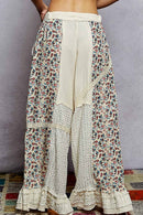 Double Gauze Ruffle Wide Leg Pants
