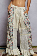 Double Gauze Ruffle Wide Leg Pants
