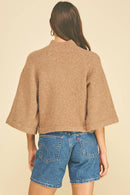 Wide Sleeve Mock Neck Sweater