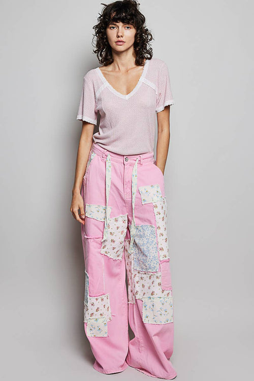 Patchwork Straight Leg Denim