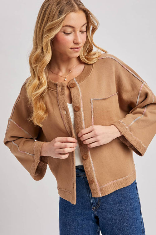 BUTTON DOWN BOXY KNIT CARDIGAN