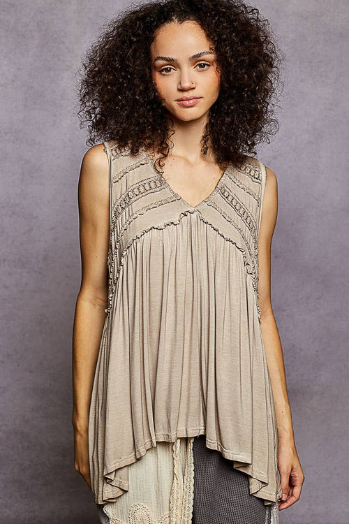 V-Neck Babydoll Knit Top