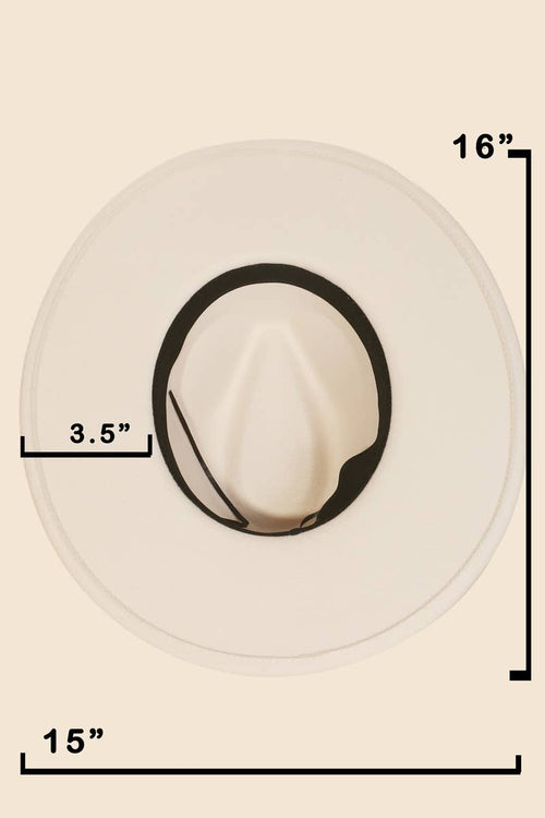 Leopard Strap Flat Brim Fedora Hat