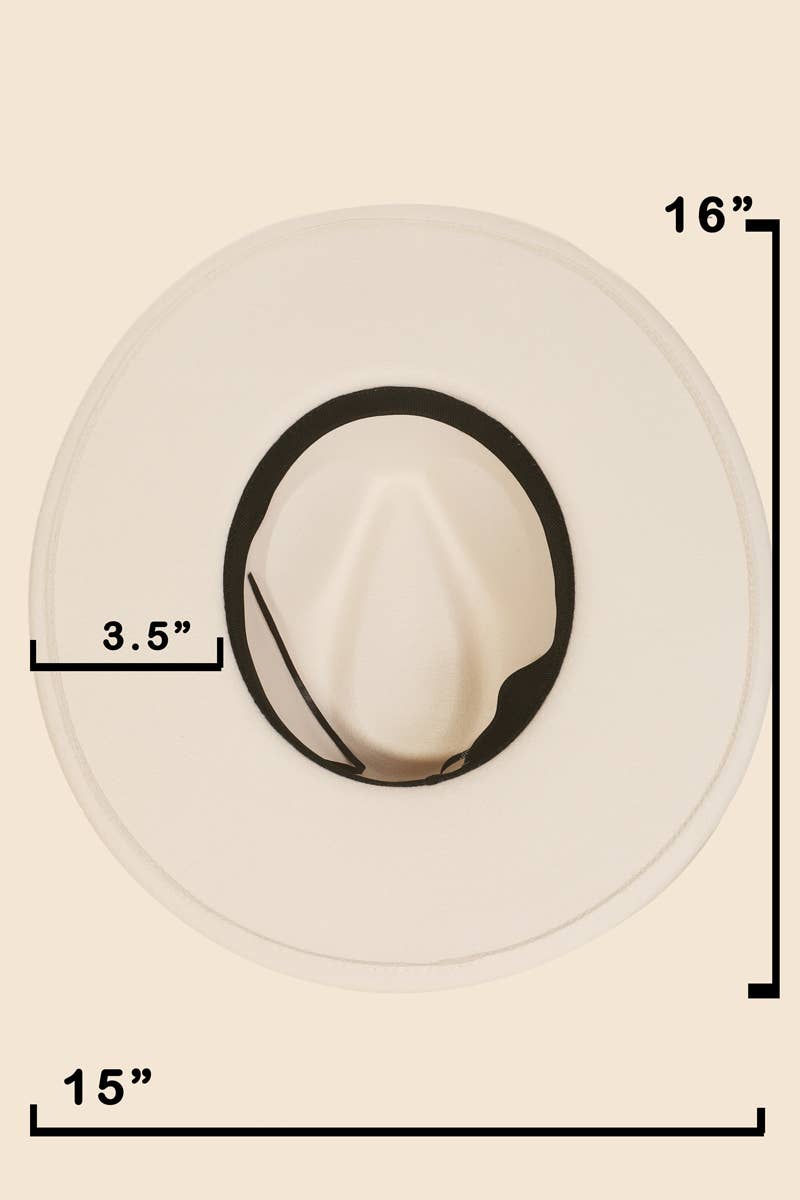 Leopard Strap Flat Brim Fedora Hat