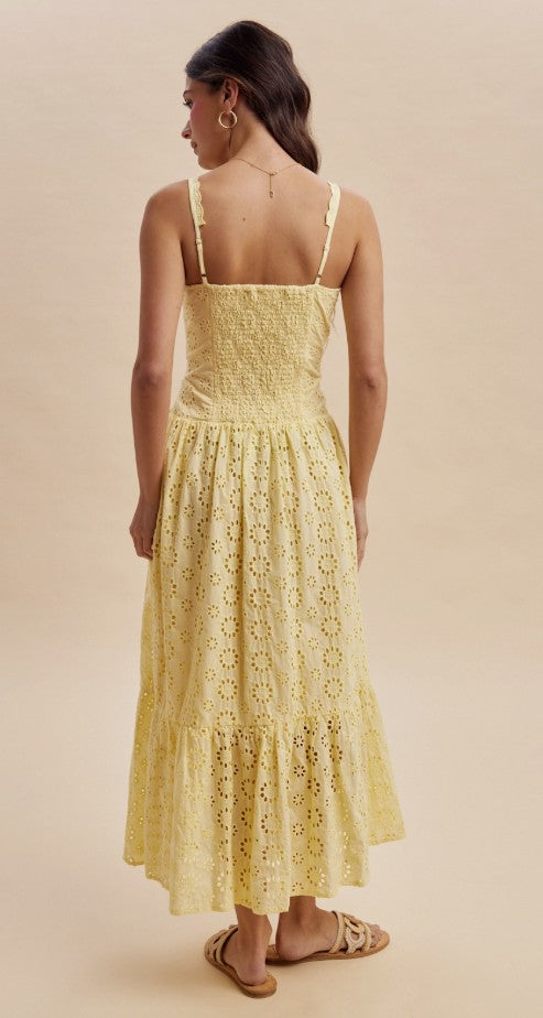 Aura Yellow Eyelet Maxi